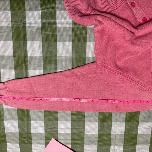 NEW Kinross 100% Cotton Knit Pink 4 Button Cardigan- L-NWT - Picture 10 of 11